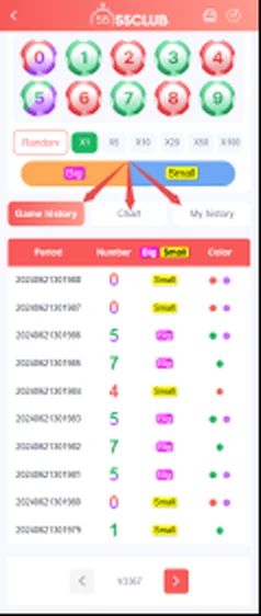 55 Club Wingo screen showing number choices and previous results